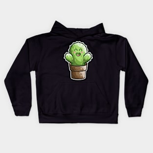 Cute Cactus In A Pot Kids Hoodie